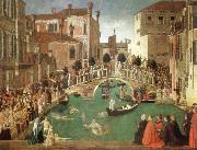 Gentile Bellini the miracle of the true cross near san lorenzo bridge Germany oil painting reproduction